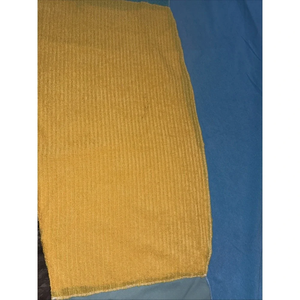 Vintage Abstract Color block throw Blanket Beach Picnic 73X48 In Blue Yellow